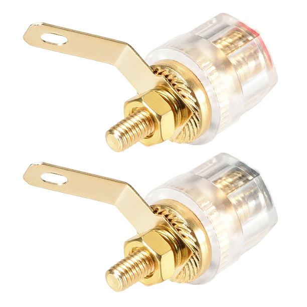 Speaker terminal connection connectors gilded round boxes with 2 banana jack